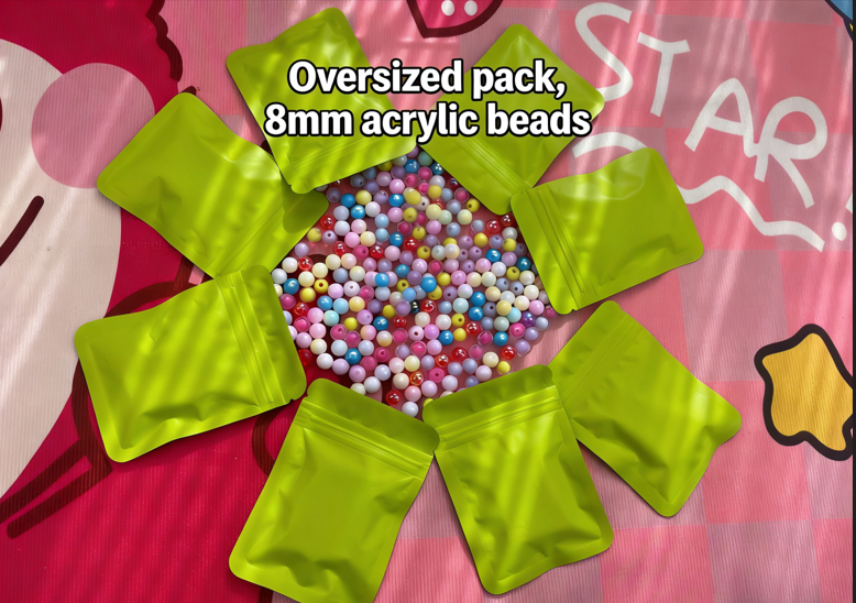 Oversized Pack 8mm Acrylic Beads Blind Bags